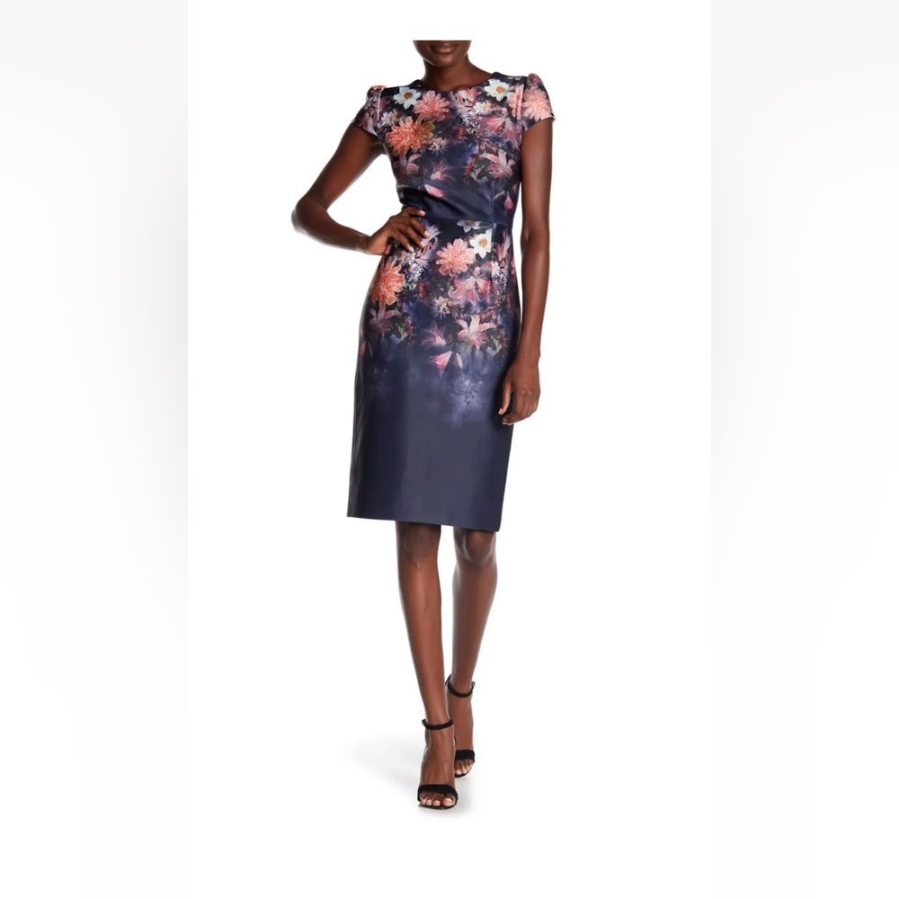 NWT Betsy Johnson floral cap sleeved sheath dress Sz 2